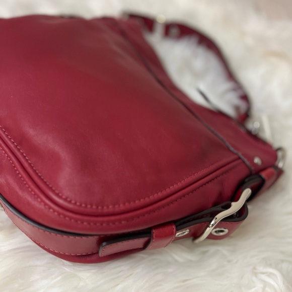 Coach Cherry Red Leather Shoulder Bag #F12071 - Picture 14 of 14